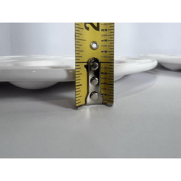 Deviled Egg Platter Set - 2pc White Ceramic.  Egg Serving Platter‎ - Picture 8 of 14
